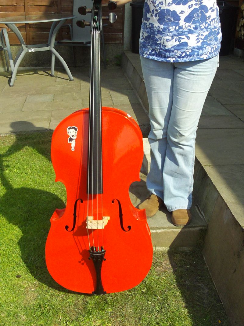 NEW - Easily convert a cello into a very nice mini-bass that has the same  notes and octave as a big honker upright bass & plays/sounds great.