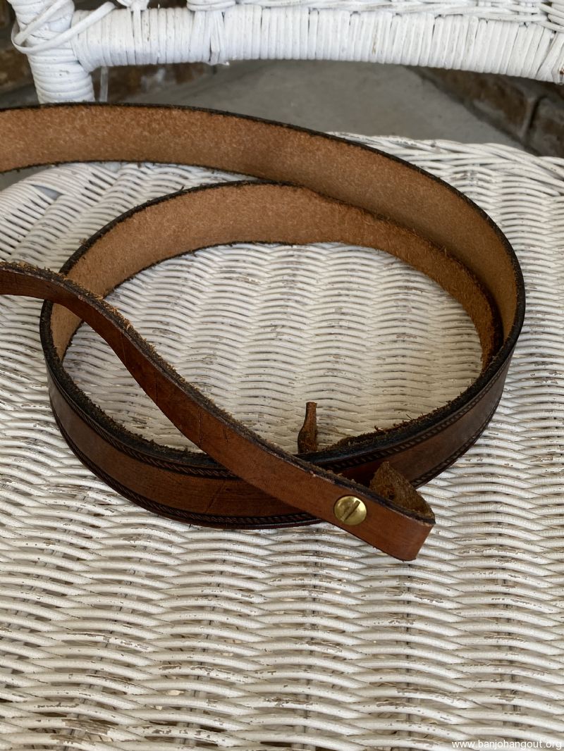 SOLD: Leather Banjo Strap - Banjo Hangout