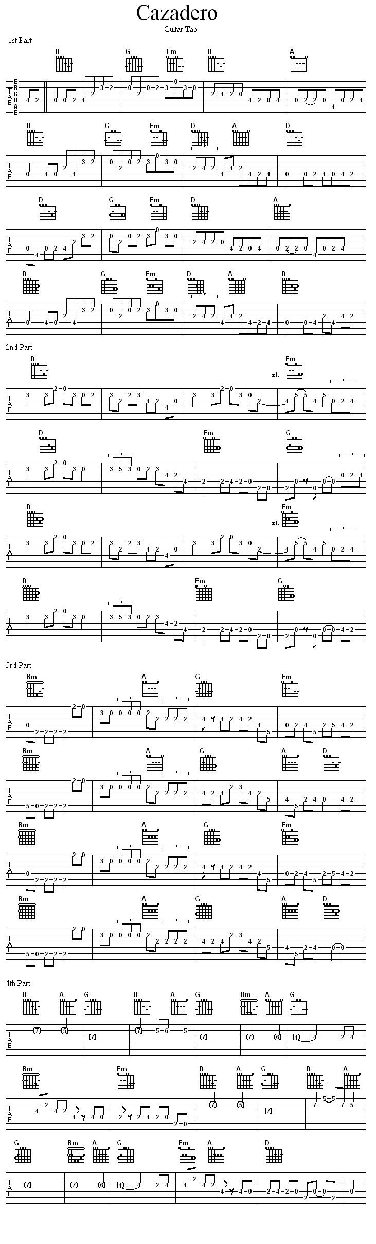 Cazadero Guitar tab - fiddlenbanjo's Photos - Fiddle Hangout